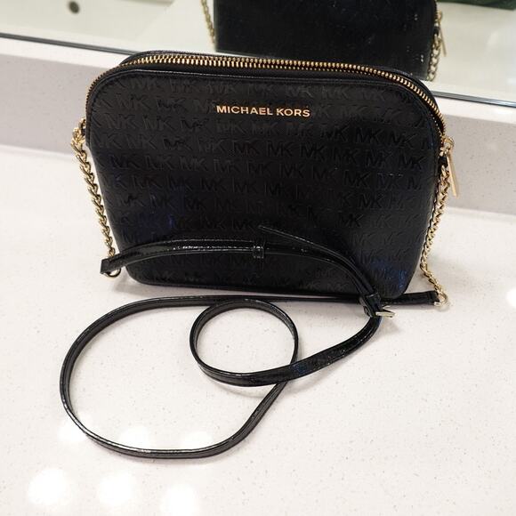 Michael Kors Medium Crossbody Handbag /Purse Black dome - Picture 6 of 15